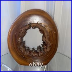 Wood Sculpture Live Edge Circle Sculpture Abstract Sculpture Vintage