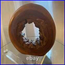 Wood Sculpture Live Edge Circle Sculpture Abstract Sculpture Vintage