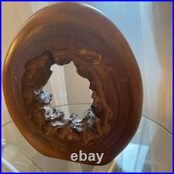 Wood Sculpture Live Edge Circle Sculpture Abstract Sculpture Vintage