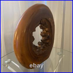 Wood Sculpture Live Edge Circle Sculpture Abstract Sculpture Vintage