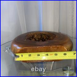 Wood Sculpture Live Edge Circle Sculpture Abstract Sculpture Vintage