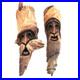 Wood Spirit Face Carvings Kelly 86 Vintage Driftwood Folk Art 12 Fantasy Pair