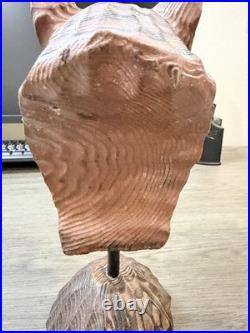 Wood Tiger Vintage Hand Carved Hand Painted Sculpture 10