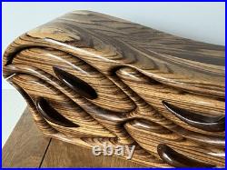 Wood carved 4 drawer biomorphic jewelry box MCM wood sculpture modernist vintage