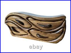 Wood carved 4 drawer biomorphic jewelry box MCM wood sculpture modernist vintage