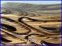 Wood carved 4 drawer biomorphic jewelry box MCM wood sculpture modernist vintage