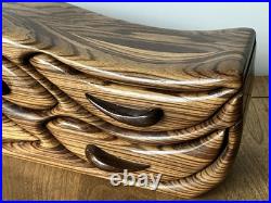 Wood carved 4 drawer biomorphic jewelry box MCM wood sculpture modernist vintage