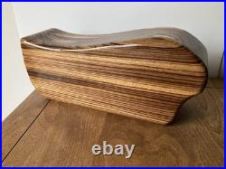 Wood carved 4 drawer biomorphic jewelry box MCM wood sculpture modernist vintage