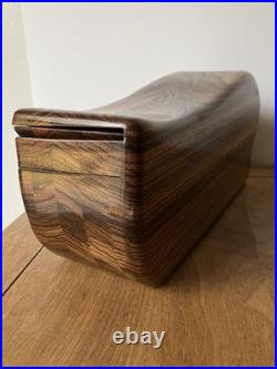 Wood carved 4 drawer biomorphic jewelry box MCM wood sculpture modernist vintage