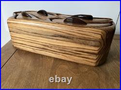 Wood carved 4 drawer biomorphic jewelry box MCM wood sculpture modernist vintage