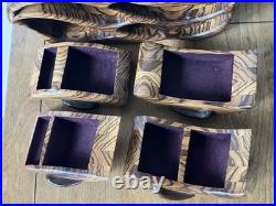 Wood carved 4 drawer biomorphic jewelry box MCM wood sculpture modernist vintage
