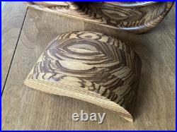 Wood carved 4 drawer biomorphic jewelry box MCM wood sculpture modernist vintage