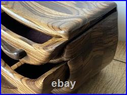 Wood carved 4 drawer biomorphic jewelry box MCM wood sculpture modernist vintage