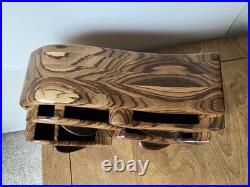 Wood carved 4 drawer biomorphic jewelry box MCM wood sculpture modernist vintage