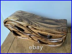 Wood carved 4 drawer biomorphic jewelry box MCM wood sculpture modernist vintage