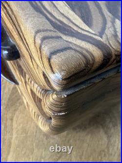 Wood carved 4 drawer biomorphic jewelry box MCM wood sculpture modernist vintage