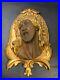 Wood carving by J. Sierra. Crowned Christ. Edges laminated in gold. 28 x 19 in