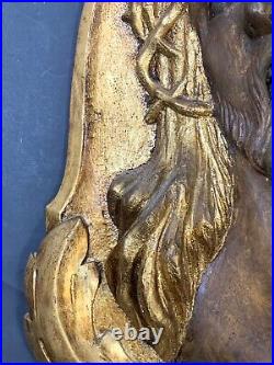 Wood carving by J. Sierra. Crowned Christ. Edges laminated in gold. 28 x 19 in