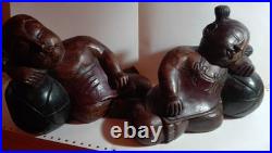 Wood sculptures the sleepers 2.2 kg, 18x26x10cm. Vintage Art