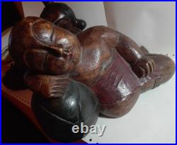 Wood sculptures the sleepers 2.2 kg, 18x26x10cm. Vintage Art