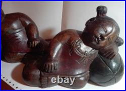 Wood sculptures the sleepers 2.2 kg, 18x26x10cm. Vintage Art