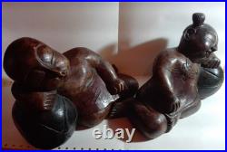 Wood sculptures the sleepers 2.2 kg, 18x26x10cm. Vintage Art