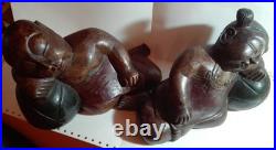 Wood sculptures the sleepers 2.2 kg, 18x26x10cm. Vintage Art