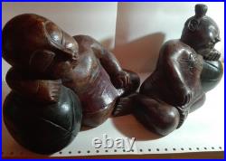 Wood sculptures the sleepers 2.2 kg, 18x26x10cm. Vintage Art