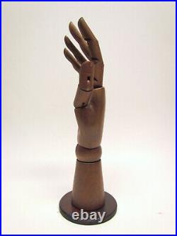 Wooden Articulated Human Hand Artist Mannequin Carved Wood VTG Posable Sculpture
