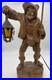 Wooden Night Watchman with Lamp Carved Black Forest Vintage MCM WORKS 21 Inches
