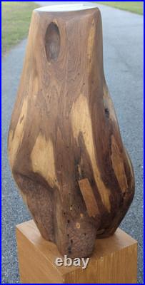 Wooden Sculpture Life Form Signed David Edwin Bernard MCM Mesquite Wood 29.5