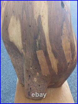Wooden Sculpture Life Form Signed David Edwin Bernard MCM Mesquite Wood 29.5