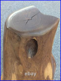Wooden Sculpture Life Form Signed David Edwin Bernard MCM Mesquite Wood 29.5
