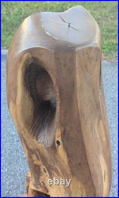 Wooden Sculpture Life Form Signed David Edwin Bernard MCM Mesquite Wood 29.5