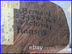Wooden Sculpture Life Form Signed David Edwin Bernard MCM Mesquite Wood 29.5