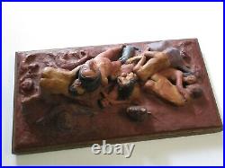 Woods Incredible Nude Erotica Sculpture Orgy Cuddle Puddle Vintage Painting