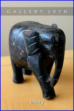 Wow! 19th Century Black India Elephant Wood Sculpture! Vtg Fine Asian Art Orig