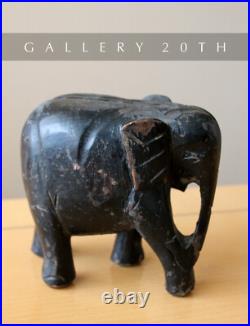 Wow! 19th Century Black India Elephant Wood Sculpture! Vtg Fine Asian Art Orig