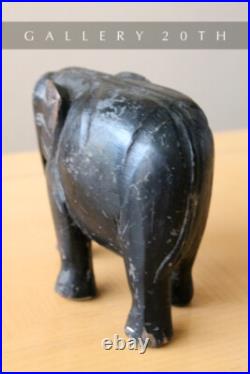 Wow! 19th Century Black India Elephant Wood Sculpture! Vtg Fine Asian Art Orig