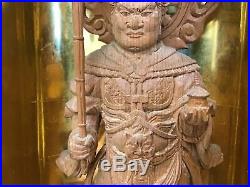 Y1127 STATUE wood carving Buddha figure shrine Japanese vintage antique