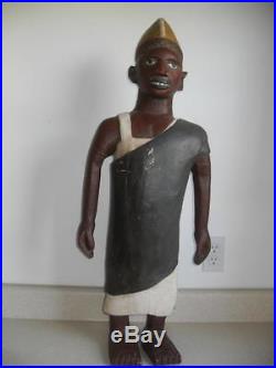 YORUBA Nigeria LARGE 34 TALL WOOD SCULPTURE Tribal vintage African statue