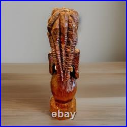 Yoruba Nigeria African Wood Sculpture of Sitting Woman 21.5 L55 Vintage